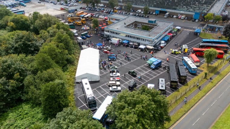 A drone image of Edwards' Open Day in progress